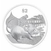 2 Dollars Year of the Rat reverse image