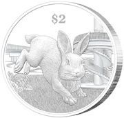 2 Dollars Year of the Rabbit reverse image