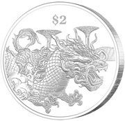 2 Dollars Year of the Dragon, Singapore, 2024 reverse image
