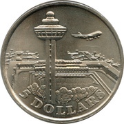 5 Dollars Changi Airport, Singapore, 1981 reverse image