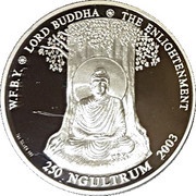 250 Ngultrums - Jigme Singye World Fellowship of Buddhist Youth, Bhutan, 2003 reverse image