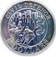 5 Dollars Civil Defence, Singapore, 1991 reverse image