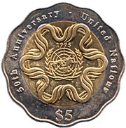5 Dollars United Nations reverse image