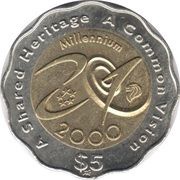 5 Dollars Turn of the Millennium reverse image