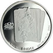 250 Ngultrums Indonesian Games in Palembang - Bridge card hand, Bhutan, 2004 reverse image