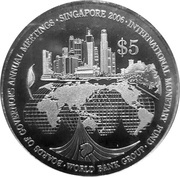5 Dollars International Monetary Fund, Singapore, 2006 reverse image
