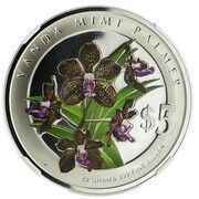 5 Dollars Vanda Mini Palmer, Singapore, 2007 reverse image