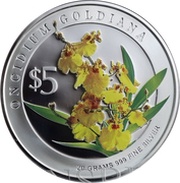 5 Dollars Oncidum Goldiana, Singapore, 2008 reverse image