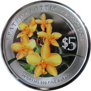5 Dollars Spathoglottis Primrose reverse image