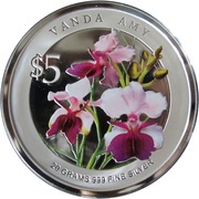 5 Dollars Vanda Amy, Singapore, 2009 reverse image