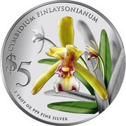 5 Dollars Cymbidium Finlaysonianum, Singapore, 2011 reverse image
