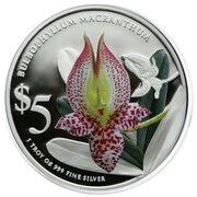 5 Dollars Bulbophyllum Macaranthum, Singapore, 2012 reverse image