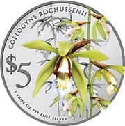 5 Dollars Coelognye Rochussenii, Singapore, 2014 reverse image