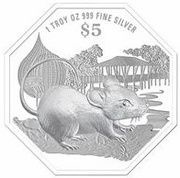5 Dollars Year of the Rat, Singapore, 2020 reverse image