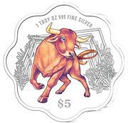 5 Dollars Year of the Ox, Singapore, 2021 reverse image