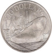 10 Dollars Independence, Singapore, 1976-1977 reverse image
