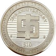 10 Dollars 25th Anniversary of the Board of Comissioners of Currency, Singapore, 1992 reverse image
