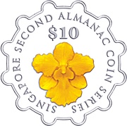 10 Dollars 2nd Almanac Coin Series, Singapore, 2015 reverse image