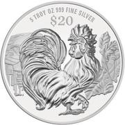 20 Dollars Year of the Rooster reverse image