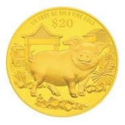 20 Dollars Year of the Pig, Singapore, 2019 reverse image