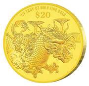 20 Dollars Year of the Dragon, Singapore, 2024 reverse image