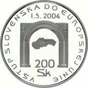 200 Korún Entry Into European Union, Slovakia, 2004 reverse image