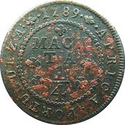 ¼ Macuta Equipaga - Maria I, Angola, 1789 reverse image