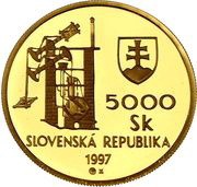 5000 Korún Banská Štiavnica UNESCO 1997 obverse image
