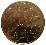 5 Euros The grey wolf obverse image