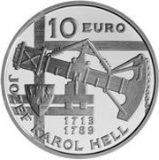10 Euros Jozef Karol Hell – the 300th Anniversary of the Birth, Slovakia, 2013 reverse image