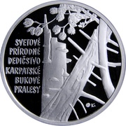 10 Euros Primeval beech forest of the Carpathians, Slovakia, 2015 reverse image