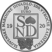 10 Euros Slovak National Theatre, Slovakia, 2020 reverse image