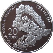 20 Euros Trenčín, Slovakia, 2012 reverse image