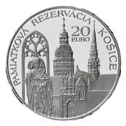 20 Euros Historical Preservation Area of Kosice, Slovakia, 2013 reverse image