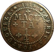 ¼ Macuta - João Prince Regent Rio de Janeiro/Brazil mint, Angola, 1814-1815 reverse image
