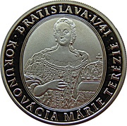 100 Euro Bratislava Coronations - 275th anniversary of the coronation of Maria Theresa, Slovakia, 2016 reverse image