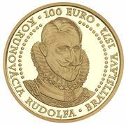 100 Euros Coronation of Rudolf, Slovakia, 2022 reverse image