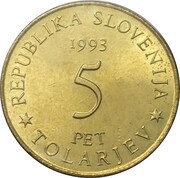 5 Tolarjev Battle of Sisek obverse image