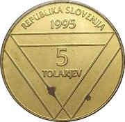 5 Tolarjev Aljaž turret obverse image
