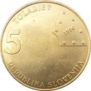 5 Tolarjev First railway in Slovenia obverse image