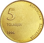 5 Tolarjev Independence obverse image