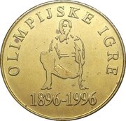 5 Tolarjev Olympics centennial, Slovenia, 1996 reverse image