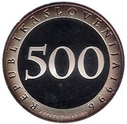 500 Tolarjev First Railway in Slovenia obverse image