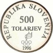 500 Tolarjev Olympics centennial obverse image