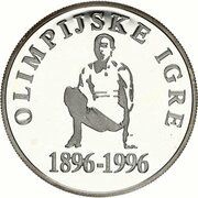 500 Tolarjev Olympics centennial, Slovenia, 1996 reverse image
