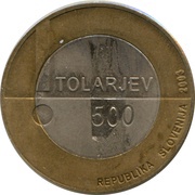 500 Tolarjev European Year of the Disabled obverse image