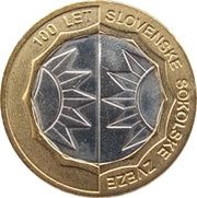 500 Tolarjev Centennial of Slovene Sokol Association reverse image
