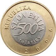 500 Tolarjev 250th Birthday of Anton Tomaž Linhart obverse image