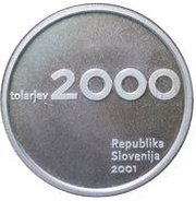 2000 Tolarjev Slovenia and the Tolar Anniversary obverse image
