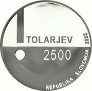 2500 Tolarjev European Year of the Disabled obverse image